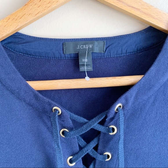 J. Crew corset tie top navy 3/4 sleeve RELISTED - Picture 3 of 6